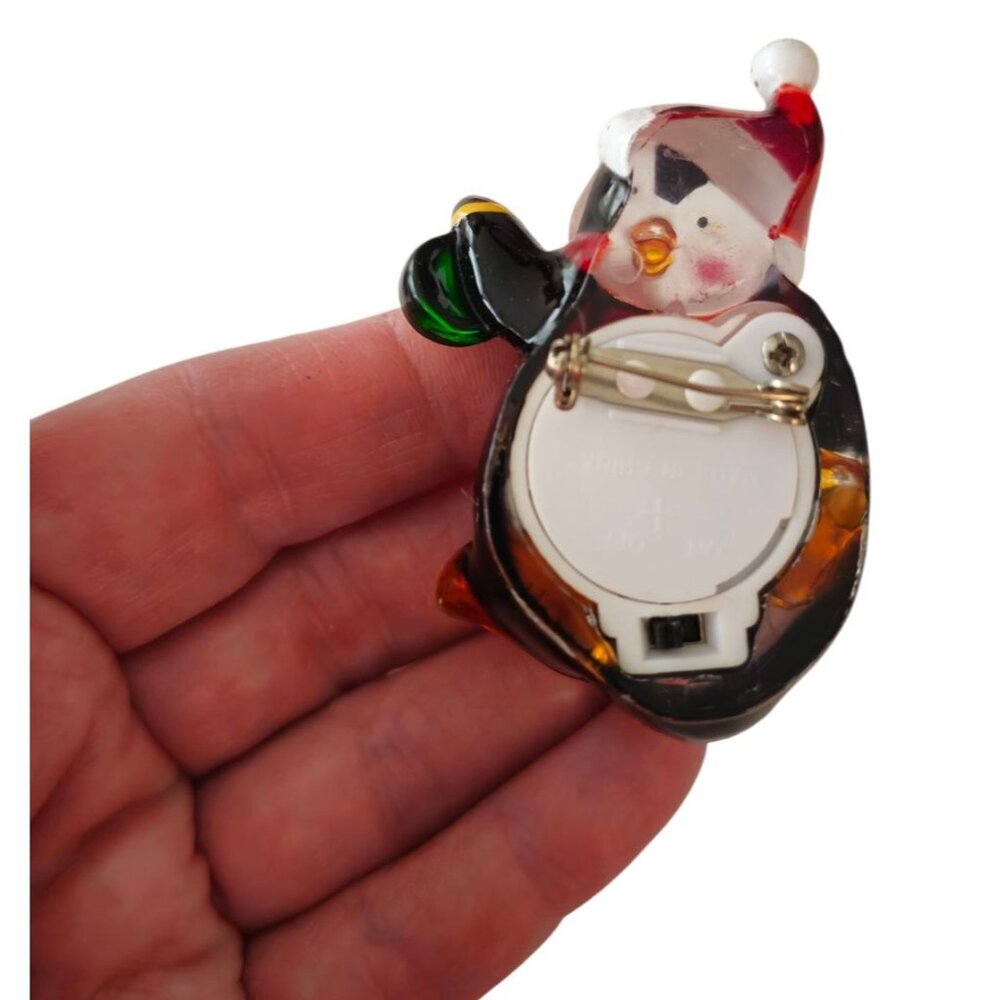 Light Up Penguin Pin Resin Multi-Color Christmas … - image 7